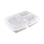 39oz 3-Comp (DT339) White Rectangle Container 150set/cs
