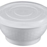 TIYA 50oz White PP Noodle Bowl w/ Lid - 120 sets/cs