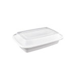 16oz (E16) White Rectangle Container - 150 sets/cs