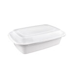 38oz (T38) White Rectangle Container 150set/cs