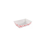 #25 0.25lb Basket Weave White/Red Food Tray 1000/cs