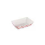 #50 0.5lb Basket Weave White/Red Food Tray 1000/cs