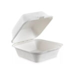 Bio Sugarcane Bagasse Clamshell Container 6x6x3" 400/cs