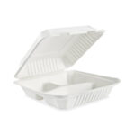 Bio Sugarcane Bagasse 3-Compartment Container 8x8x3" 200/cs