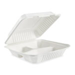 Bio Sugarcane Bagasse 3-Compartment Container 9x9x3" 200/cs
