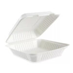 Bio Sugarcane Bagasse Clamshell Container 9x9x3" 200/cs